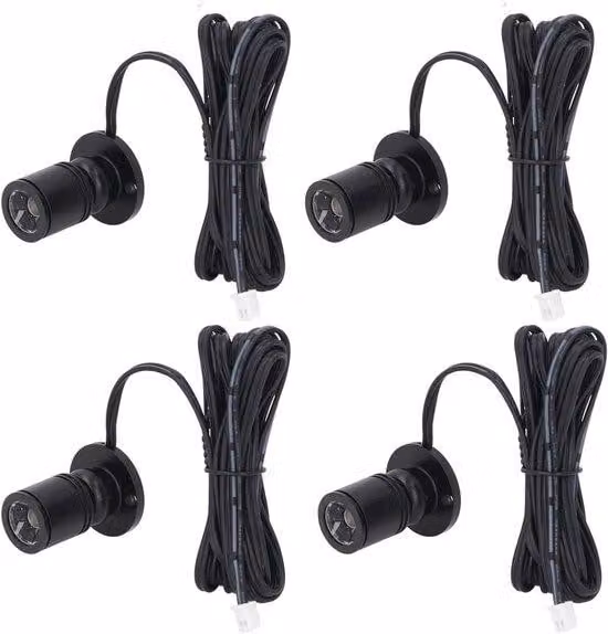 Faretti LED dimmerabili per vetrine, set da 4 pezzi, ideali per esporre opere d'arte, gioielli e oggetti di arredamento, alimentazione USB 5V, mini LED, illuminazione per vetrine, con controllo tramite pulsanti