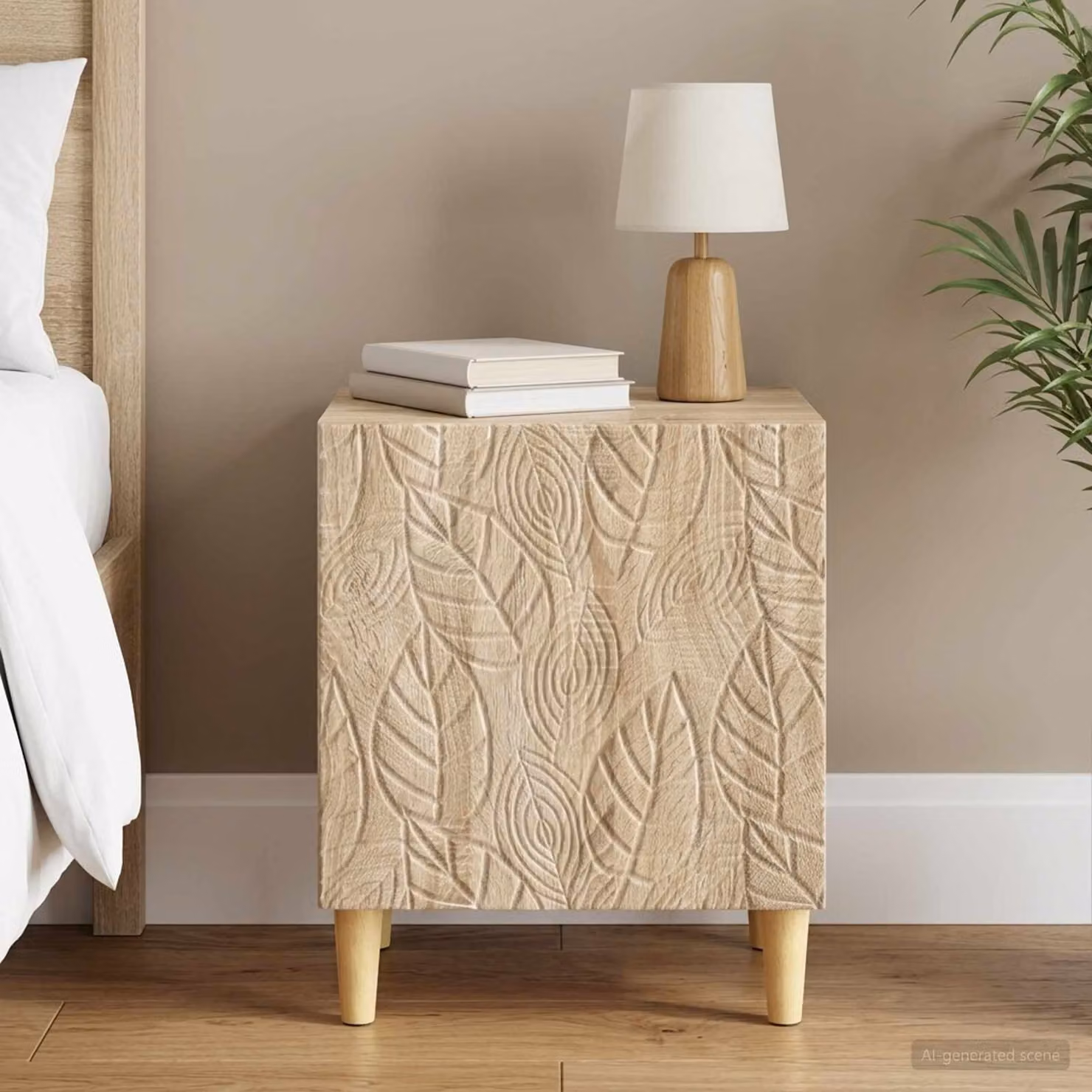 Comodino moderno vidaXL in legno ingegnerizzato color rovere sonoma, L 43 cm x P 34,5 cm x H 50 cm