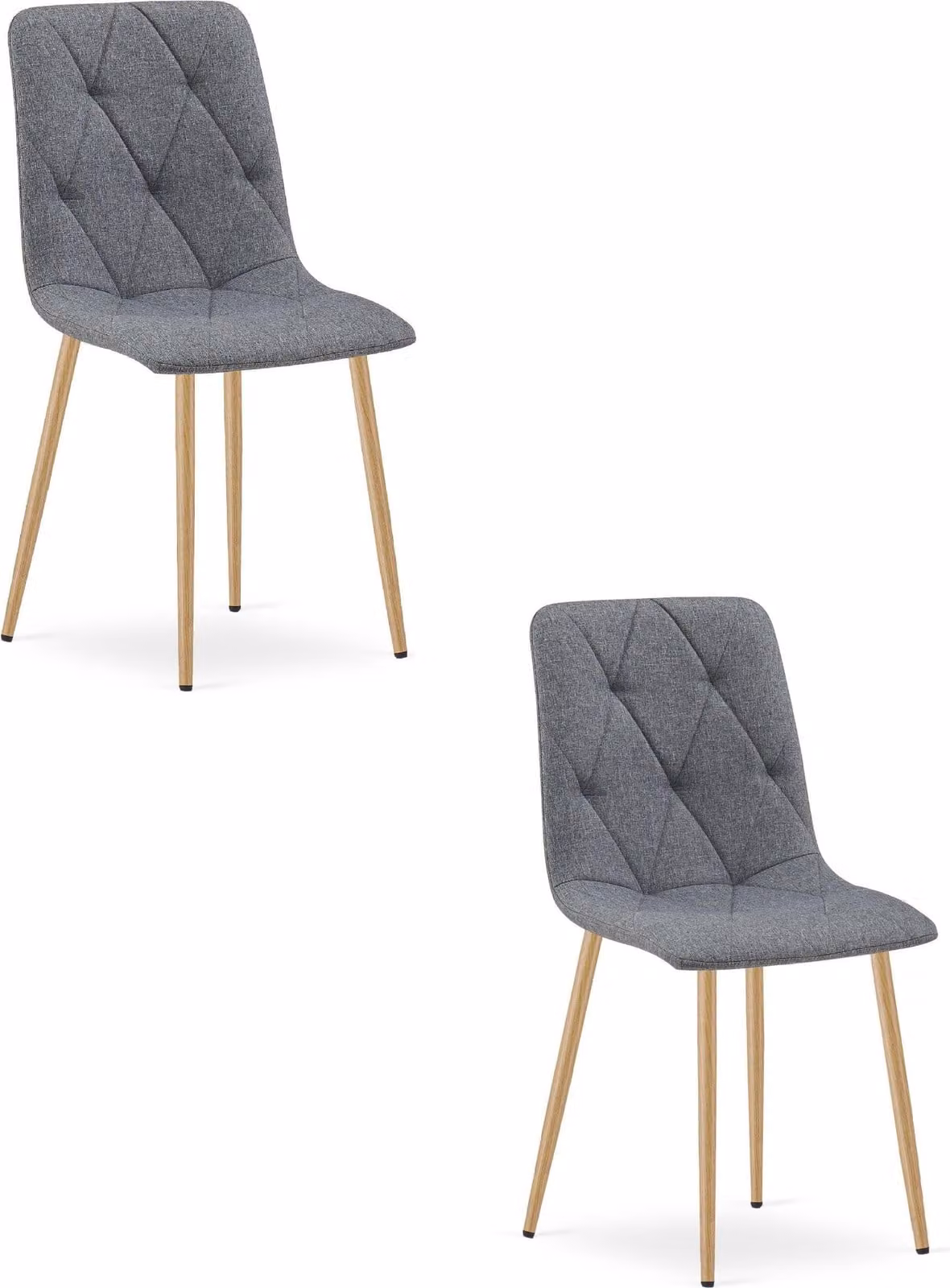 Sedia LIBRA - tessuto grigio scuro / gambe in legno x 2