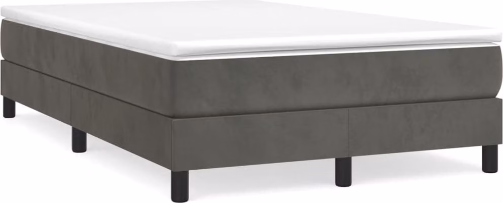 Giroletto a Molle con Materasso Grigio Scuro 120x200 cm Velluto