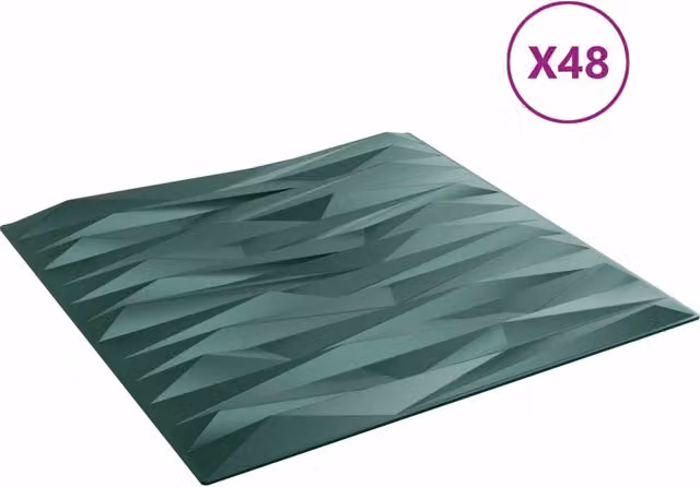 Pannelli da parete in schiuma XPS DESIGN IN Verde pietra, 48 pezzi, L 50 cm x P 50 cm, CFW5312002