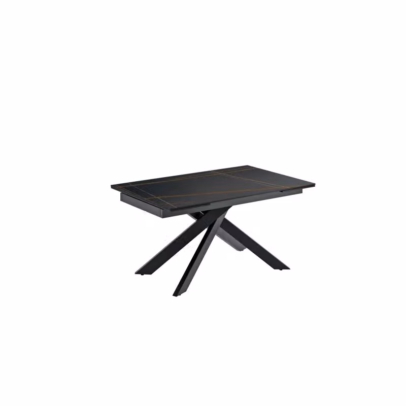 Tavolo da pranzo allungabile Ares Stones in ceramica nera con struttura in metallo L/P/H: 140/200 x 80 x 76 cm – 2