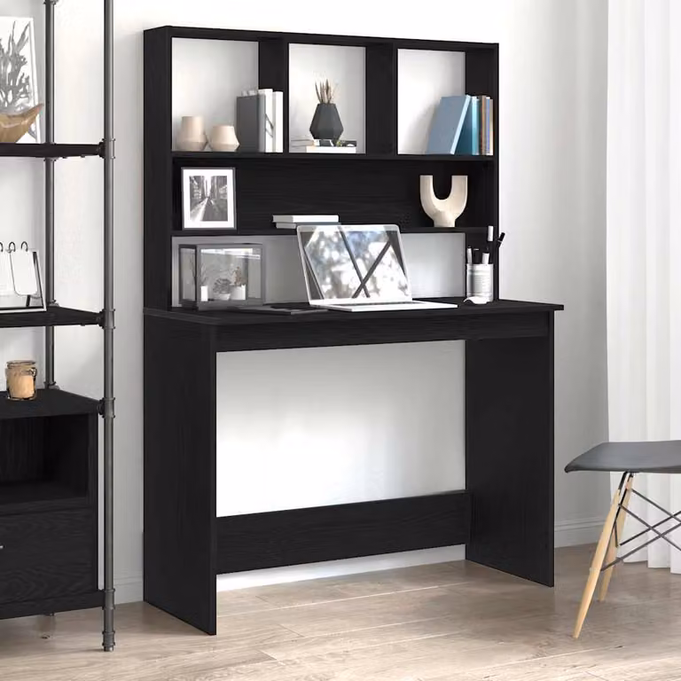 Maison Exclusive - Scrivania con ripiani effetto rovere nero 102x45x148 cm