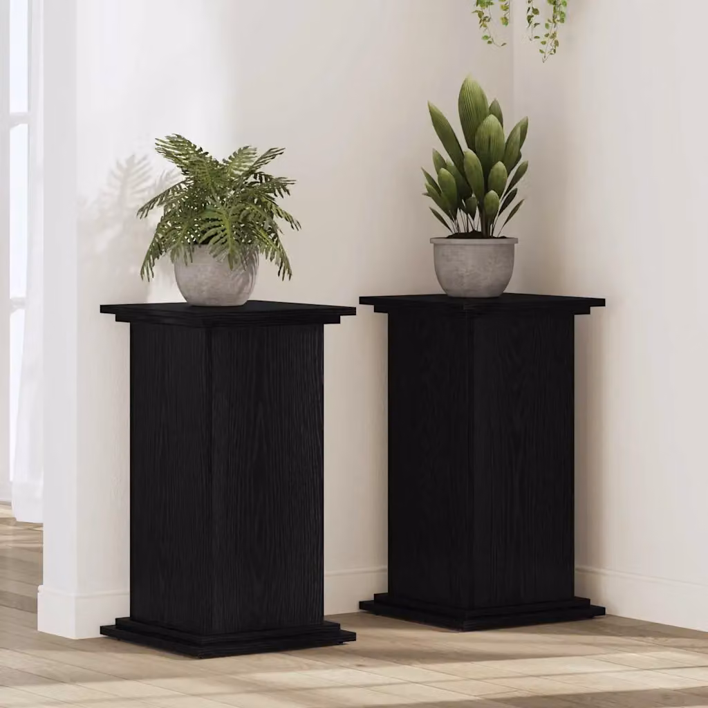 vidaXL Supporto per piante in legno MDF nero, stile minimalista, L/P/H: 33 x 33 x 60 cm