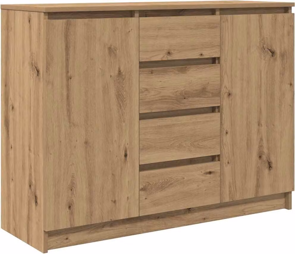 Credenza con Cassetti Rovere Artigianale 100,5x35x76 cm