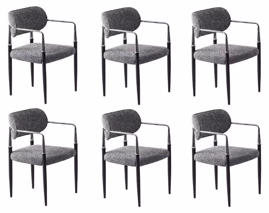 Set di 6 sedie Grigio Comode Moderne Eleganti Morbide Classiche