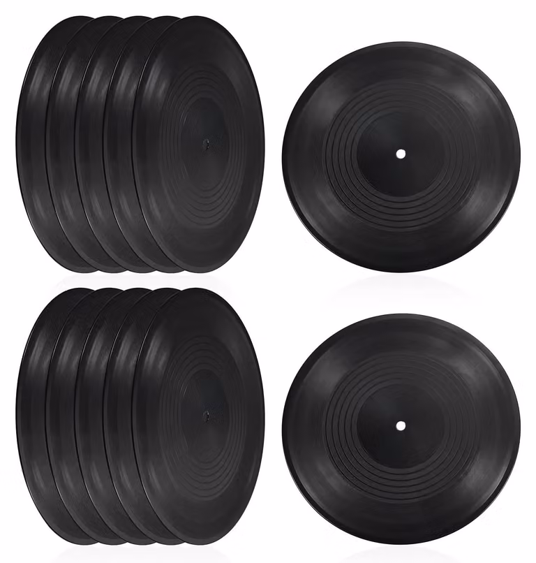Set di 30 dischi in vinile vuoti per decorazioni