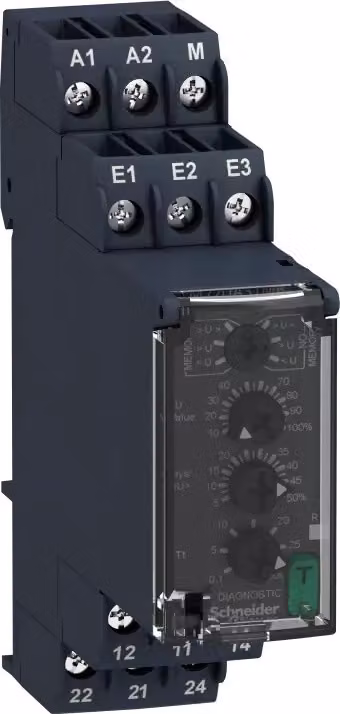 Schneider Electric: dispositivo di monitoraggio sovratensione/sottotensione con memoria, 1-100 V CA/CC, 2 W RM22UA32MR
