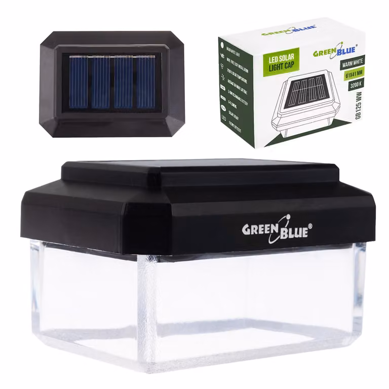 Lampada solare a LED GreenBlue per pali 60 x 40 mm, copertura a busta, 3200 K, GB125 WW