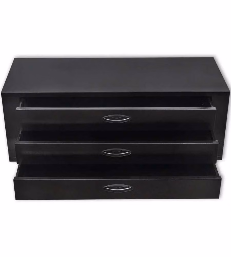 Cassettiera Porta Attrezzi in Metallo con 3 Cassetti Nera