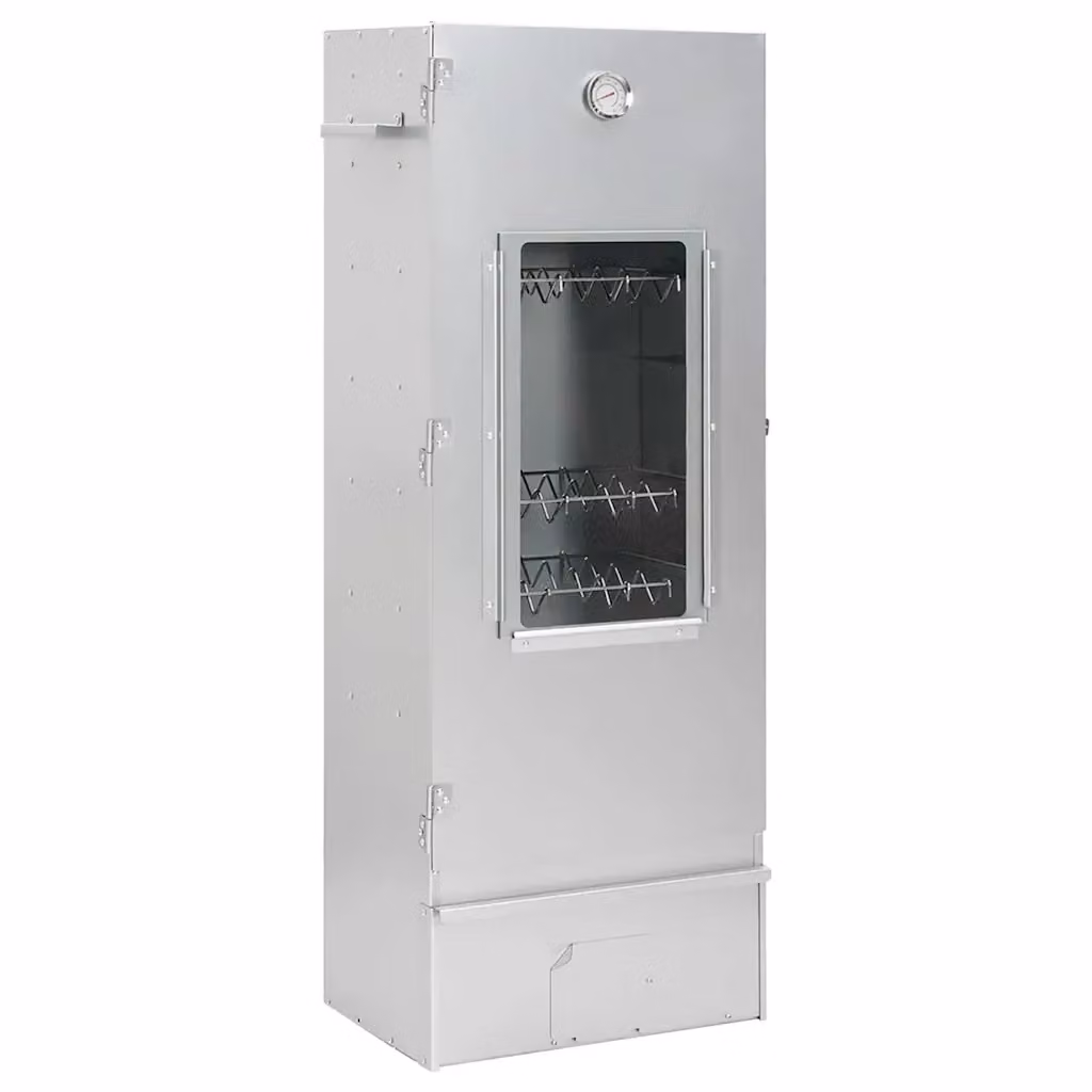 Forno Affumicatore BBQ Generatore Fumo Freddo Videx in Acciaio Zincato e Acciaio Inox Color Argento con Termometro – 2
