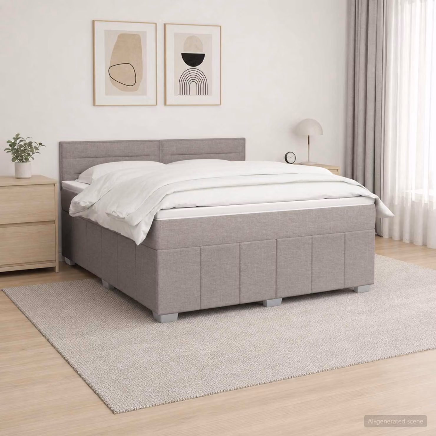 Letto box spring ibrido vidaXL con materasso a molle insacchettate e illuminazione sottostante, L: 180 cm, P: 200 cm
