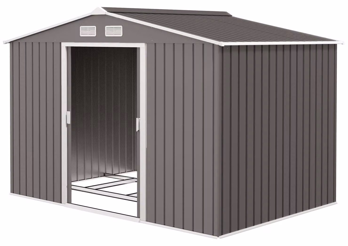Outsunny capanno per attrezzi Capanno da giardino grigio 277 x 195 x 192 cm