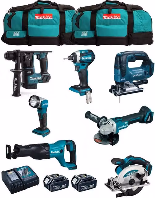 Kit utensili a batteria Makita MK703 con 2 batterie da 5,0 Ah e caricabatterie LXT 18V