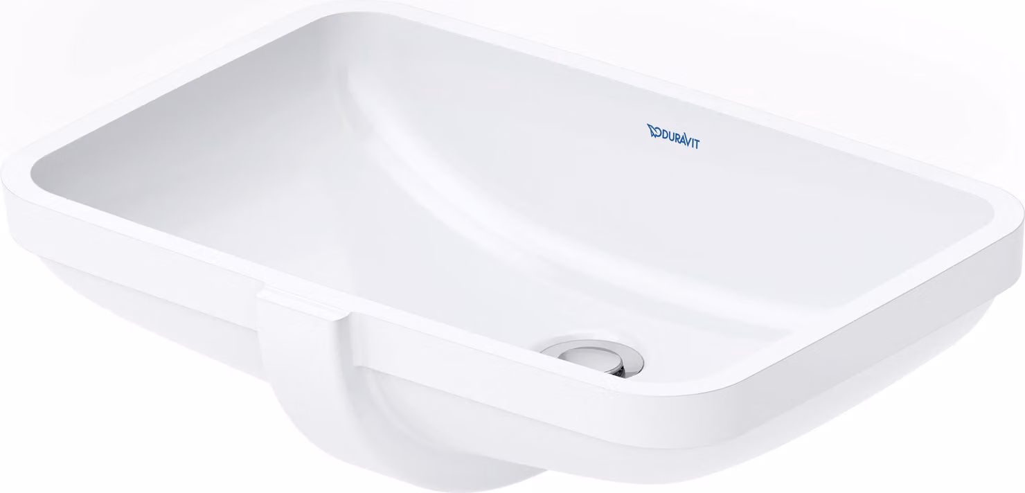 Duravit No.1 lavabo encastré, sans trou pour robinet, avec trop-plein, 525x380mm, dessous poncé, blanc, 03954900282, 03954900282