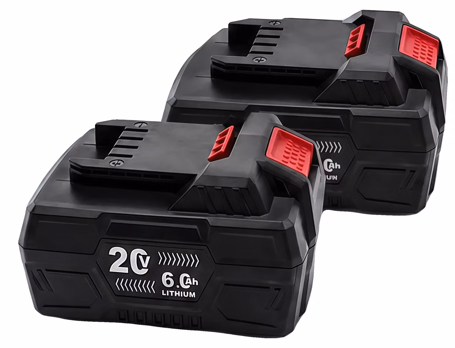 Batteria per utensili elettrici, capacità 6000mAh, dotata di caratteristiche di sicurezza, confezione da 2 pezzi