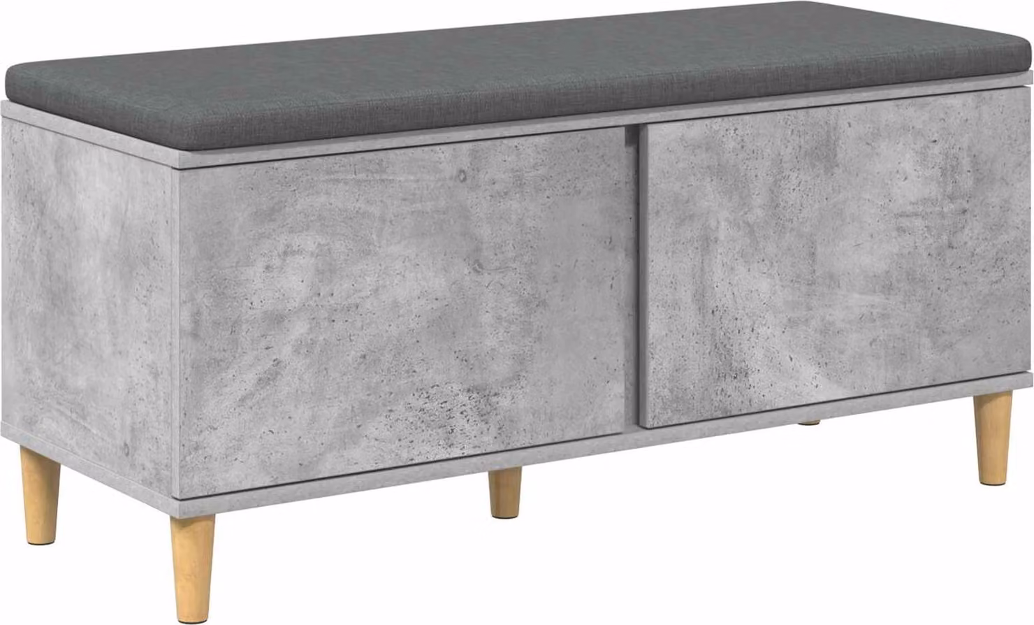 Panca per ingresso con cuscino Grigio Cemento 100 x 38 x 46 cm