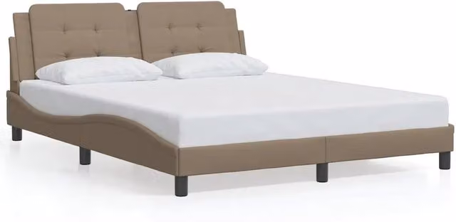 Letto matrimoniale | Letto per adulti | Giroletto senza Materasso Zadar Cappuccino 160x200 cm in Similpelle