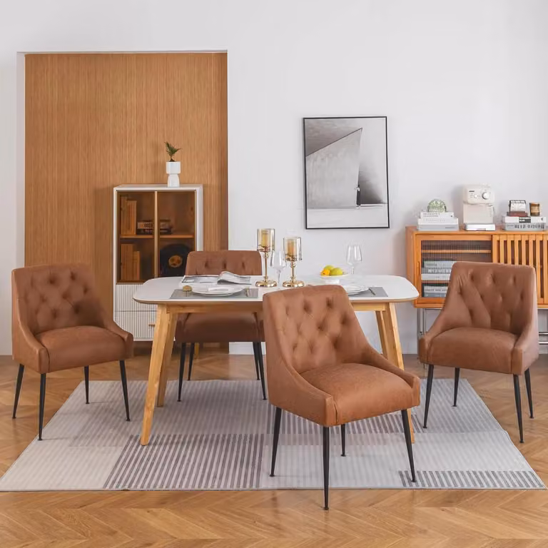 Set di 2 sedie da pranzo - Sedia per la sala da pranzo - Seduta imbottita dal design moderno - Schienale ergonomico - Gambe in metallo - Adatte per cucina e soggiorno - SJ-YXSD-HT-QZ-2