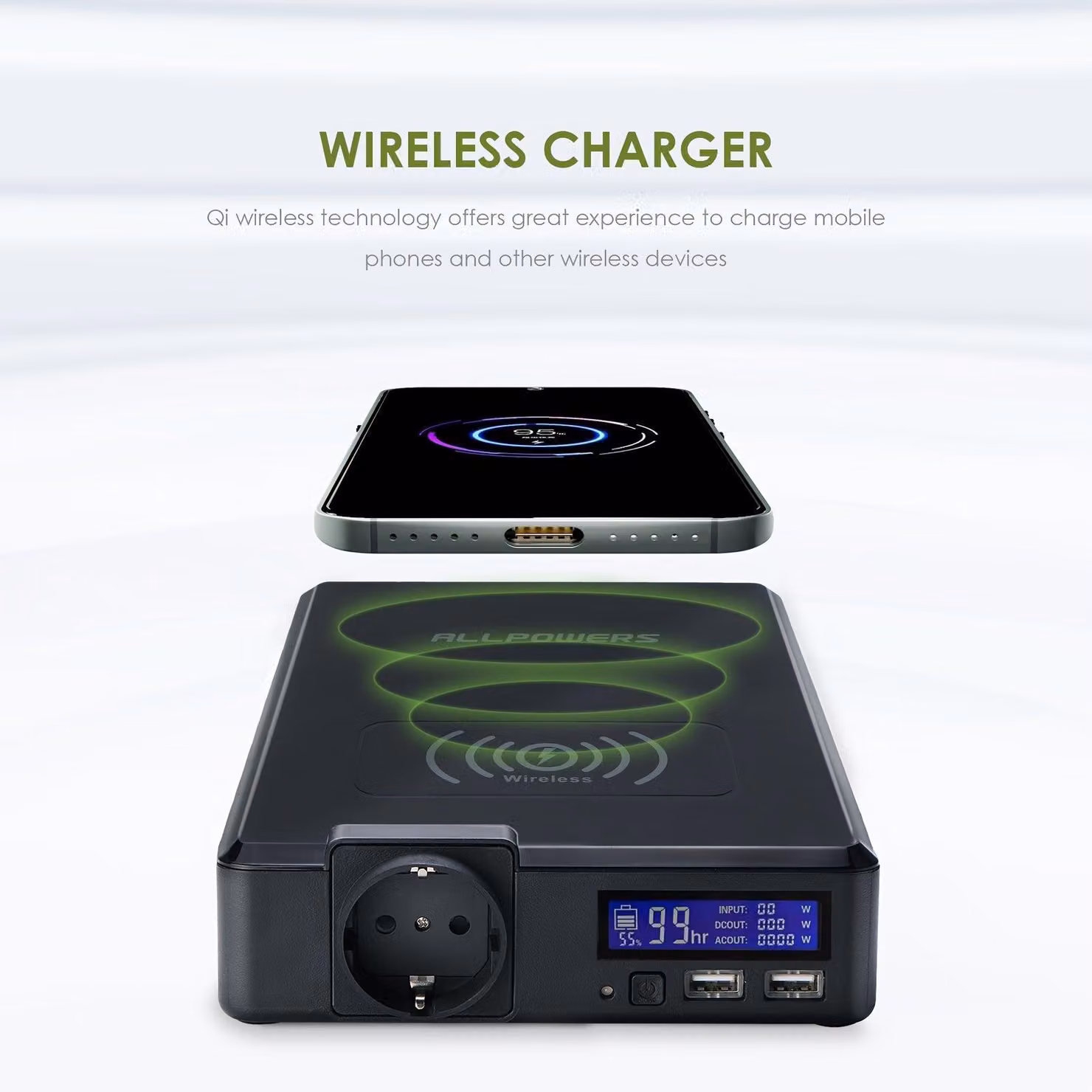 Power bank portatile - centralina di alimentazione - batteria esterna - caricabatterie mobile - generatore solare - 154Wh 200W