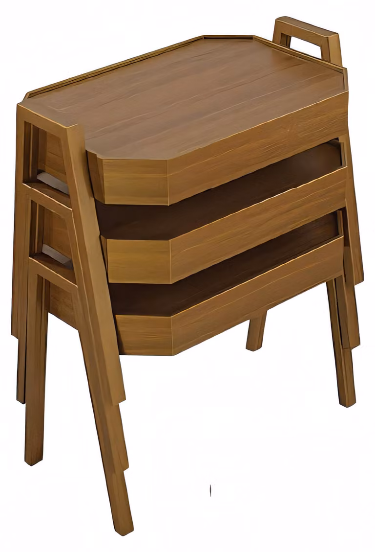 Elegantes braunes Holz Couchtisch-Set modern und stilvoll