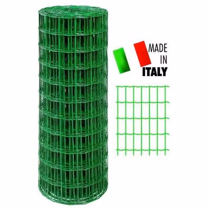 Rete elettrosaldata Cavallino rivestita in PVC verde, maglia 75x60 mm, Altezza: 175 cm, Lunghezza: 25 m – 2