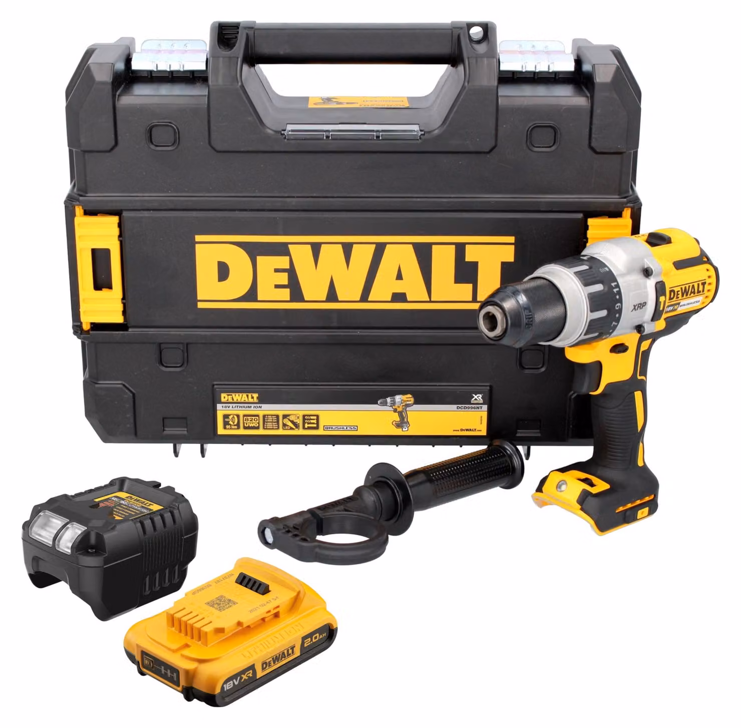 DeWalt DCD 996 18 V Trapano avvitatore a percussione a batteria in valigetta TSTAK + 1x Batteria 2,0 Ah + Caricatore