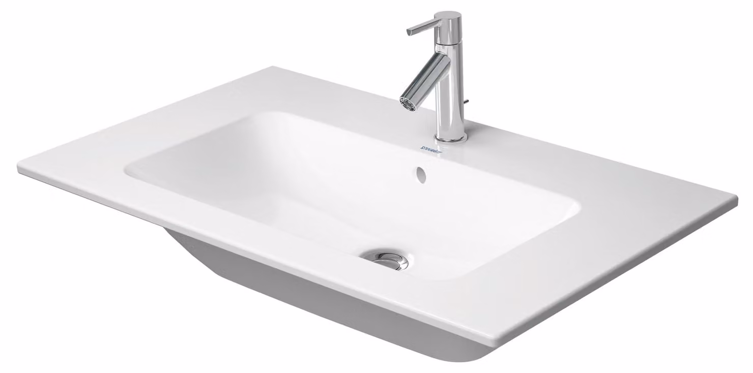 Duravit ME by Starck lavabo pour meuble, avec trop-plein, 1 trou pour robinet, 830mm, 233683AC00, 233683AC00