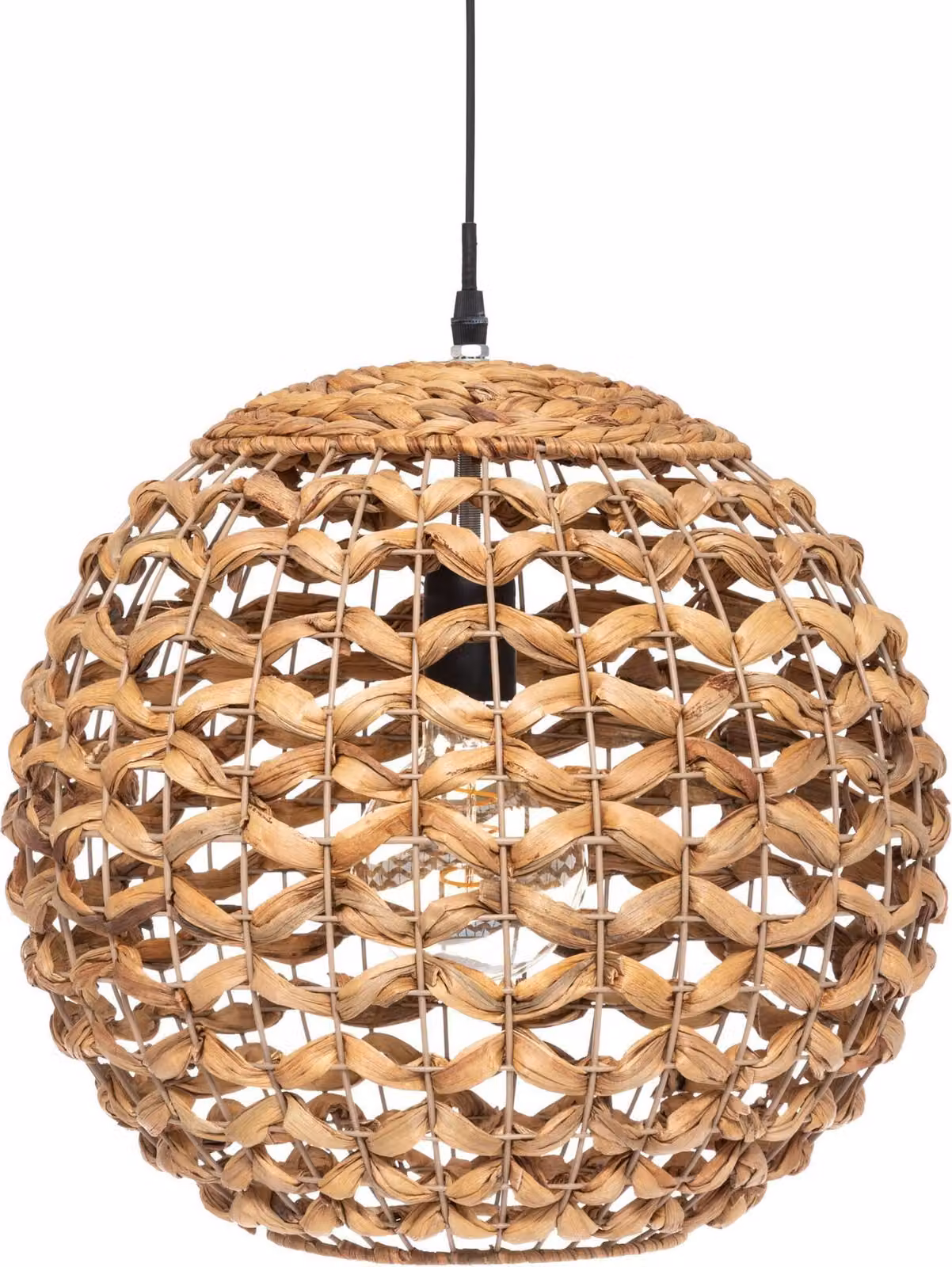 Lampada a sospensione SAND con paralume in giacinto, Ø 38 cm