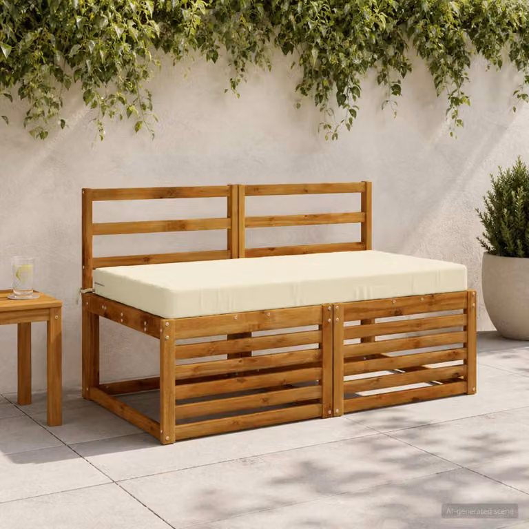 Cuscino per la seduta vidaXL SOEST in poliestere beige con rivestimento lavabile e resistente ai raggi UV