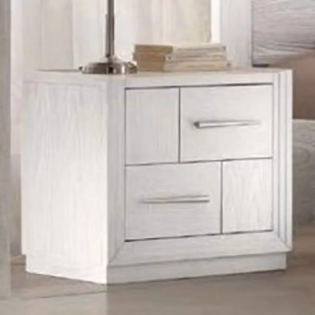 Comodino moderno Asia in legno di frassino bianco KIVIO