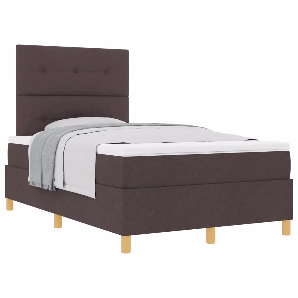 Letto con molle a sacchetti e testiera vidaXL in tessuto marrone L: 120 cm, P: 200 cm – 2