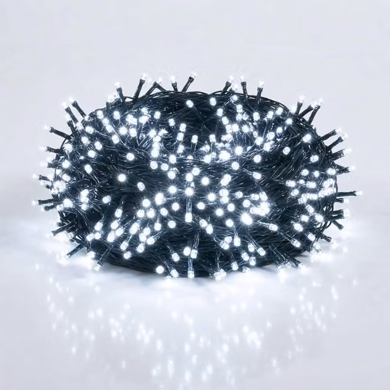 Catena luminosa natalizia (luce fredda), bianca - 480 LED - Illuminazione decorativa per esterni con timer