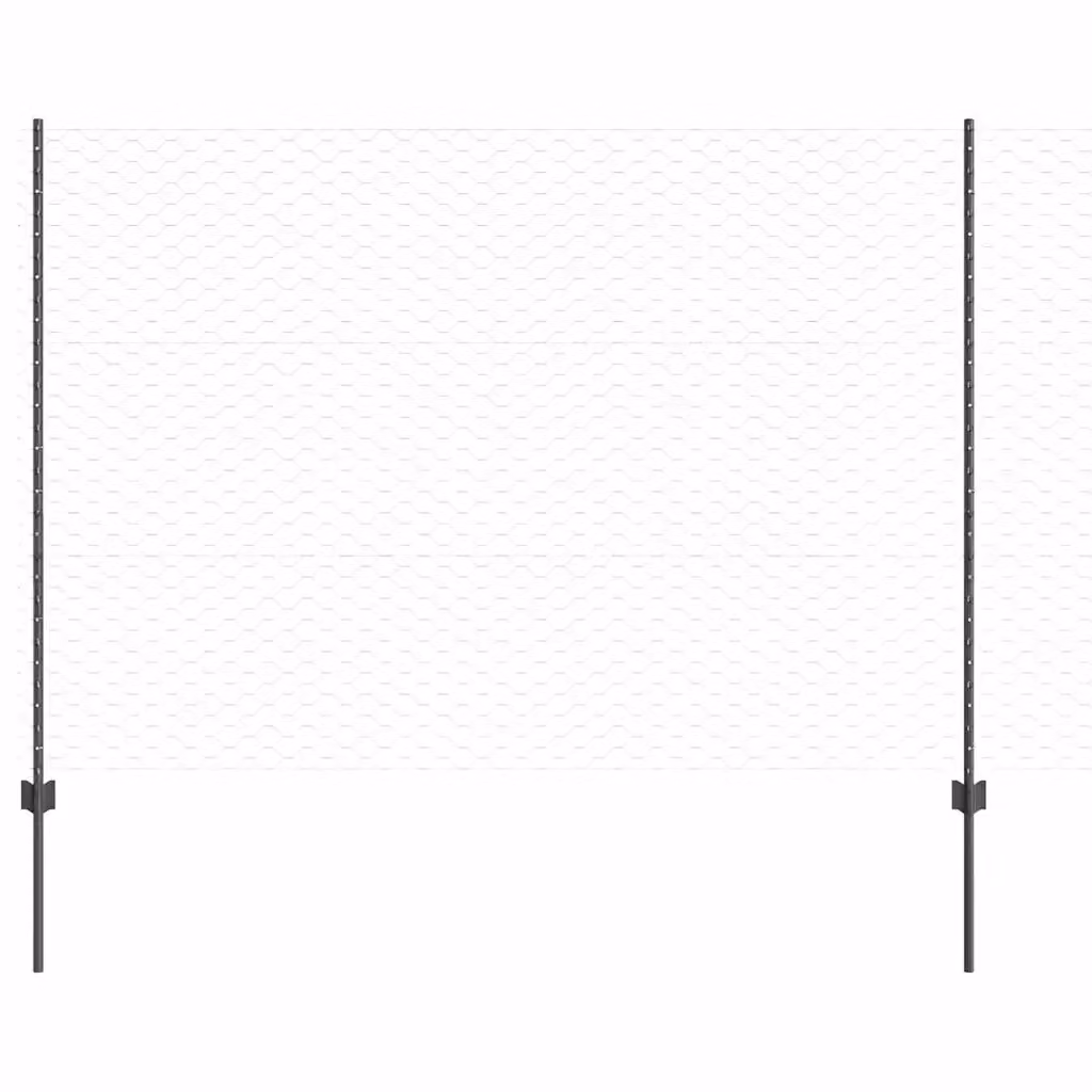 Recinzione esagonale Videx in acciaio e PVC grigia con palo rotondo per installazione interrata L: 50 m, H: 1,5 m – 2