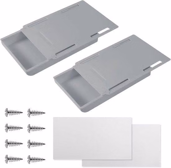 Set di organizer da ufficio - 2 pezzi - Grigio - Scatola creativa - Adesivi da ufficio - Cassetti nascosti