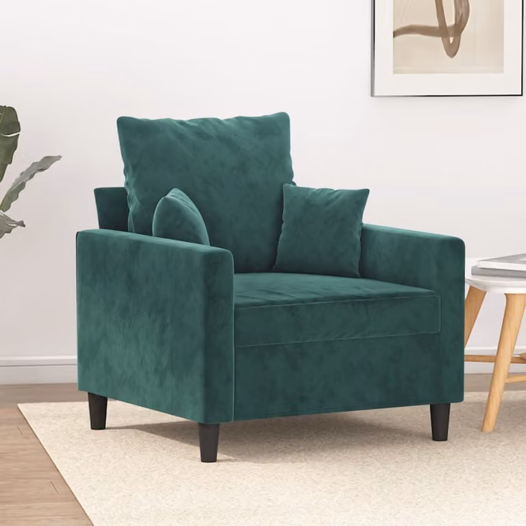 Maison Exclusive - Poltrona verde scuro 60 cm velluto