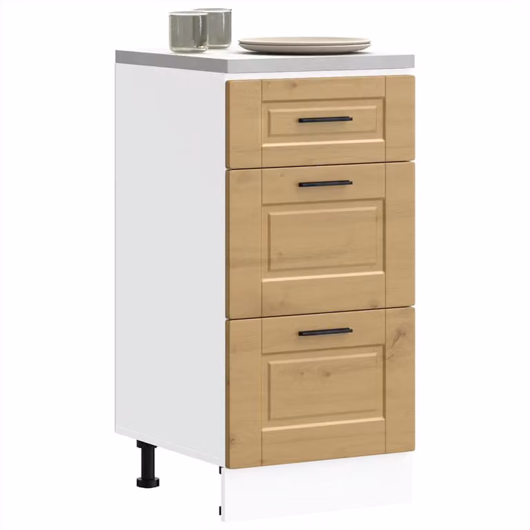 Base da cucina moderna vidaXL in legno e MDF con cassetti interni, disponibile in bianco o marrone, L/P/H: 46 x 40 x 81,5 cm