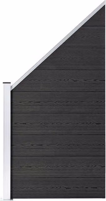 Pannello di Recinzione in WPC 95x(105-180) cm Grigio 49071