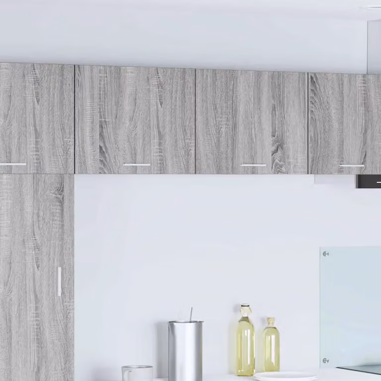 vidaXL Armadio pensile da cucina moderno in MDF con ante a battente, Grigio e Bianco, L 50 cm x P 31 cm x H 40 cm