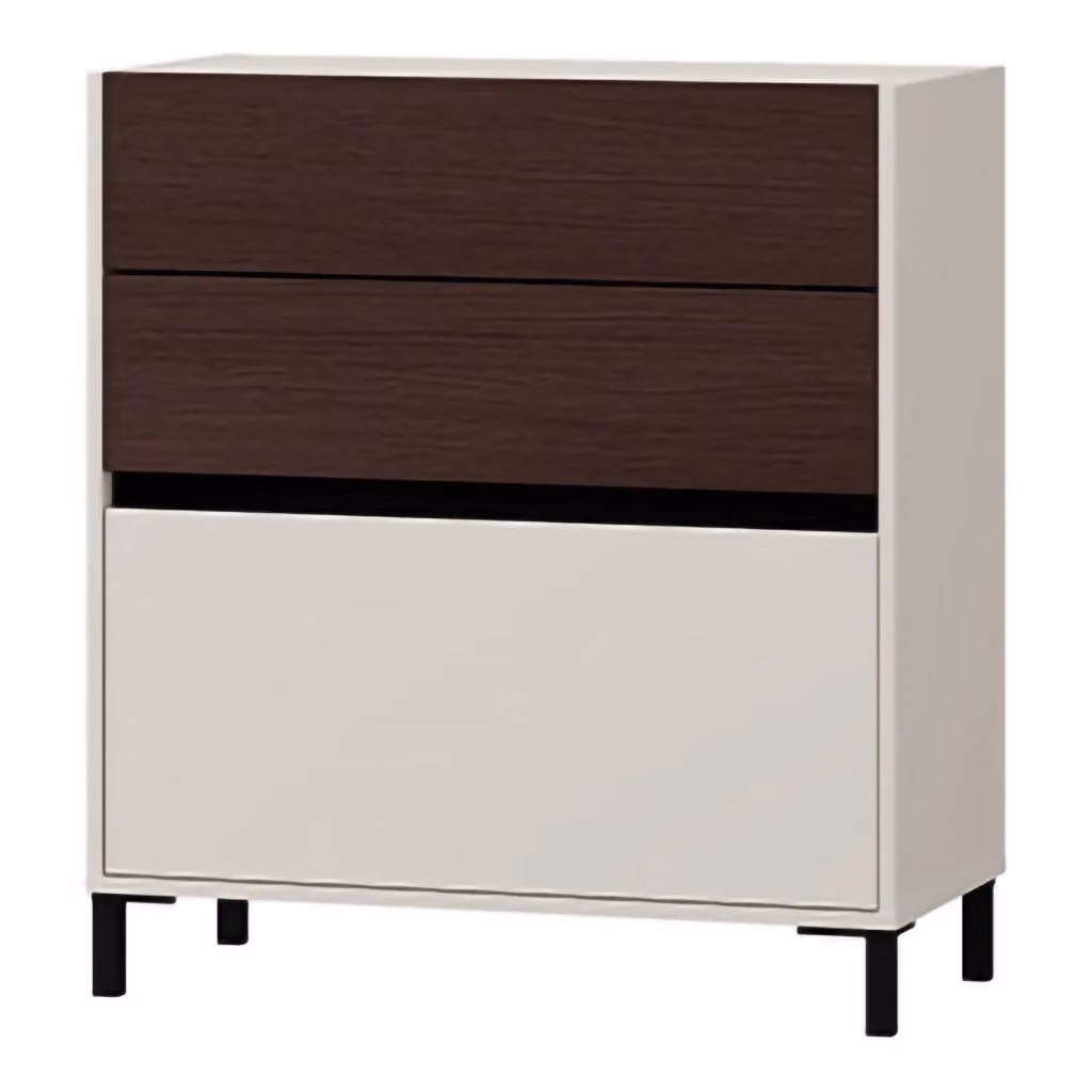 Madia Amed DMORA con 3 cassetti, Bianco Crema, L: 80 cm, P: 40 cm, H: 88 cm – 2