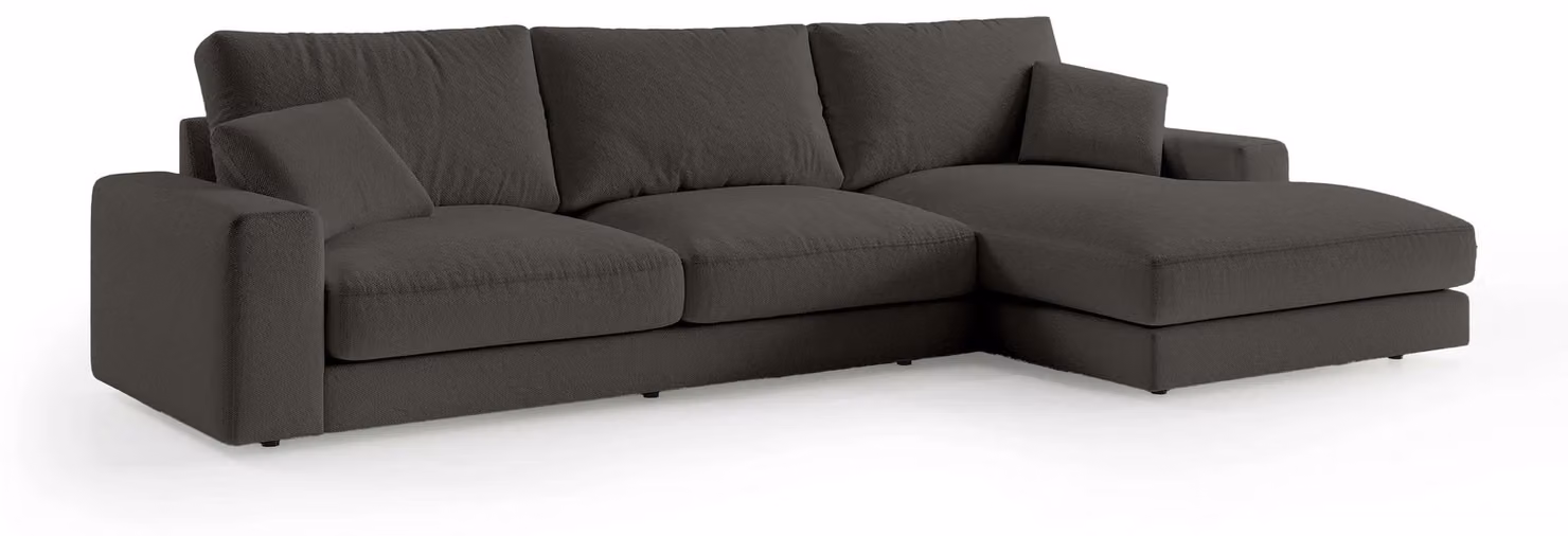 Divano angolare Harvesty, lato destro, colore grigio basalto