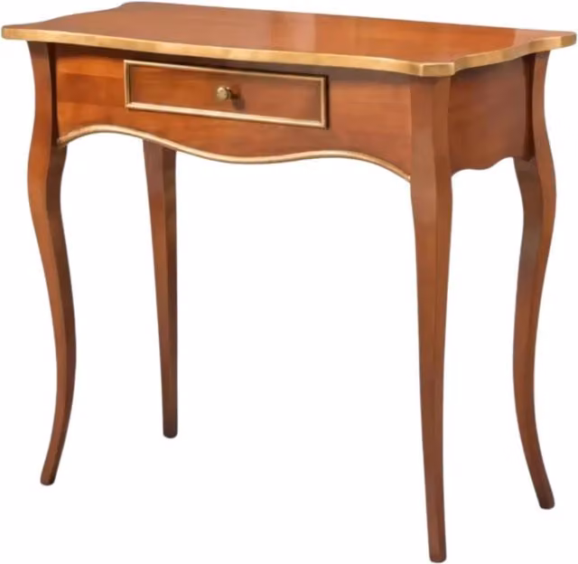 Consolle con 1 cassetto in legno con finitura foglia oro Mobili 2G L: 87 cm, P: 38 cm, H: 77 cm – 2