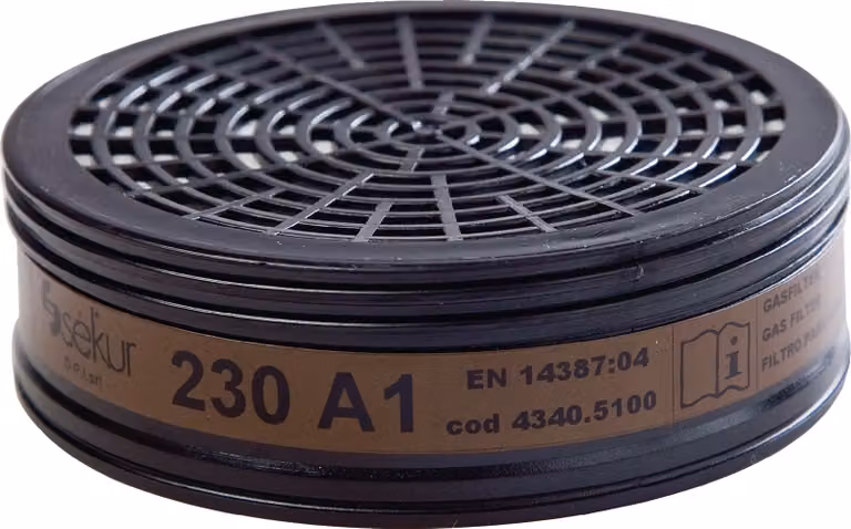 Filtro gas Ekastu 230 A1 per semimaschera per gas e vapori per art.no.4000370780