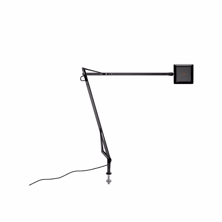 Flos - Kelvin Edge Desk support (visible cable) - Lampada da tavolo - Nero
