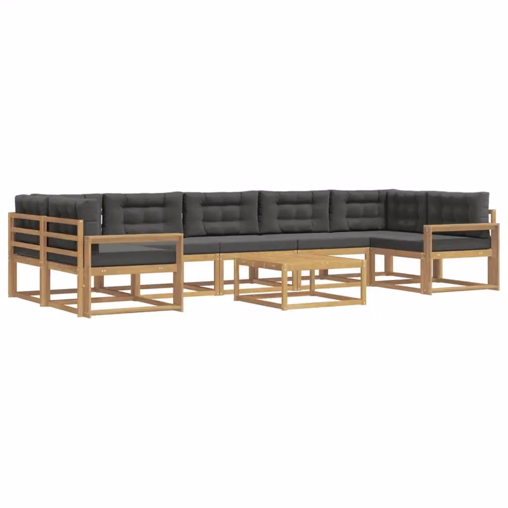 Set di divani da esterno 6 pz vidaXL in legno di acacia con cuscini Bianco e Antracite – 2