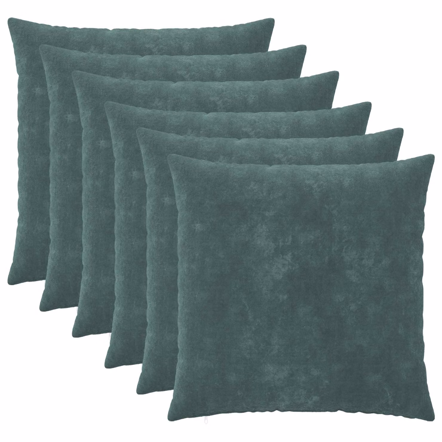 vidaXL Federa 6 pcs HEERLEN Blu mare 80 x 80 cm Fleece in microfibra