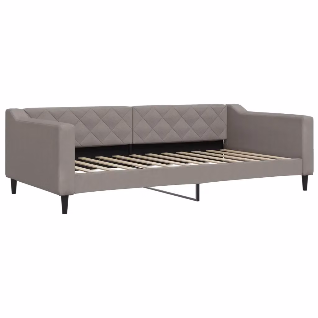 Letto da giorno beige vidaXL con struttura imbottita in tessuto e legno – 2