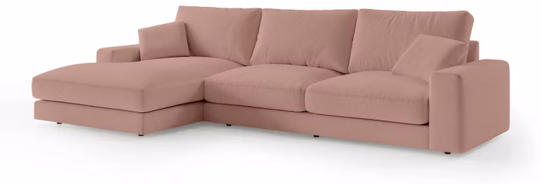 Divano angolare Harvesty, colore beige rosato