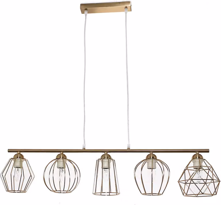 Lampada a sospensione per tavolo da pranzo in ottone Lampada a sospensione in metallo a 5 luci per sala da pranzo