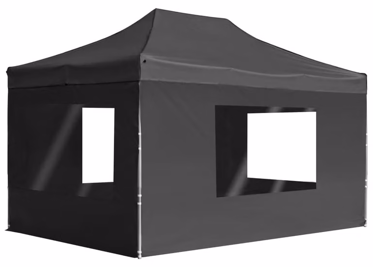 Tenda da festa pieghevole - 4,5 x 3 metri, colore antracite - struttura in alluminio - resistente all'acqua